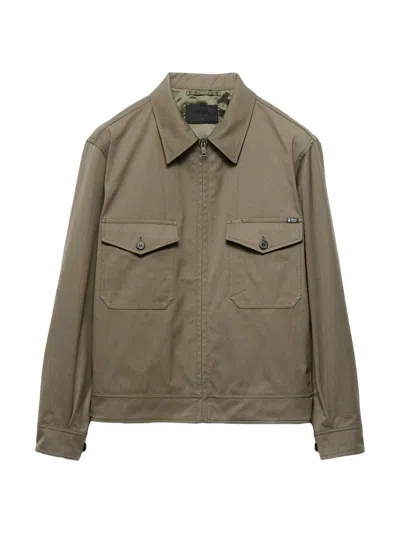 Prada Technical Fabric Jacket In Green