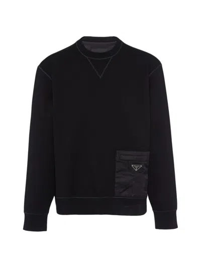 Prada Men's Technical Fabric Sweatshirt In Black