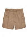 Prada Men's Technical Fabric Swim Trunks In Brown