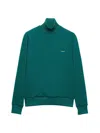 Prada Men's Technical Fabric Turtleneck Sweatshirt In Green