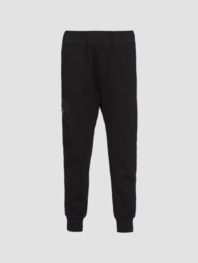 Prada Men's Technical Fleece Pants In Black