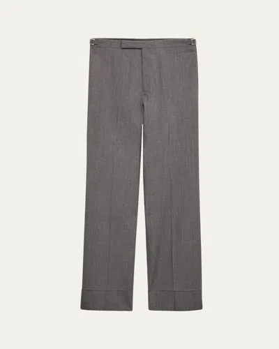 PRADA MEN'S TECHNICAL WOOL WIDE-LEG TROUSERS