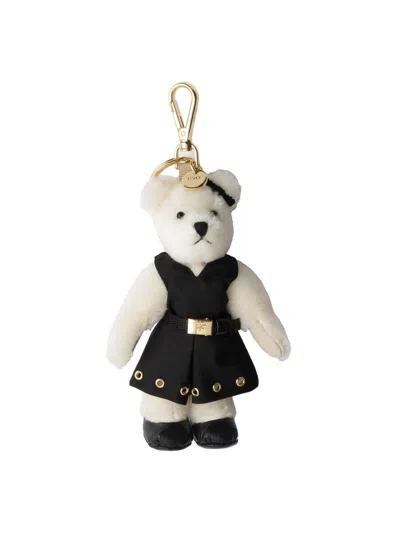 Prada Men's Teddy Keychain Charm In Black