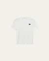 Prada Men's Terry T-shirt With Triangle Logo In Nero