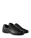 Prada Leather Loafers With Rubber Sole In Black