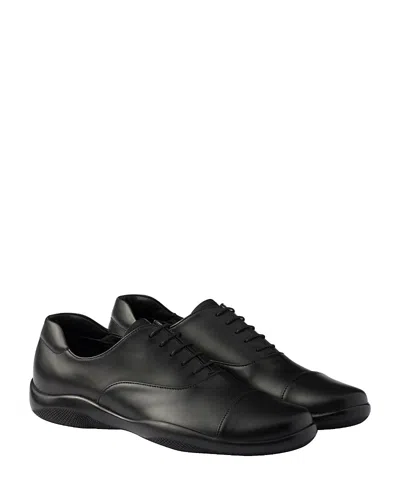 PRADA MEN'S TOBLACH LACED LEATHER SHOES