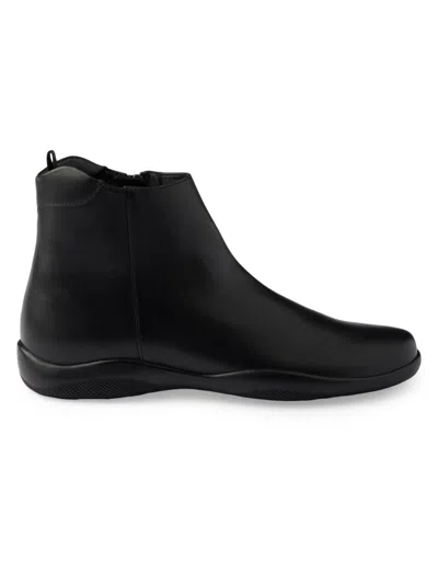 PRADA MEN'S TOBLACH LEATHER ANKLE BOOTS