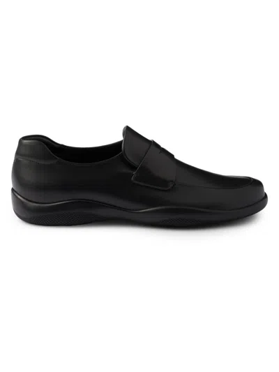 PRADA MEN'S TOBLACH LEATHER LOAFERS