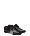 Prada Men's Toblach Leather Sneakers In Black