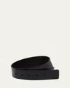 Prada Brushed Leather Belt Strap In Nero