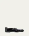 Prada Classic Round Toe Leather Loafers With Low Block Heel In Black