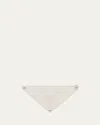 Prada Men's Triangle Logo Metal Belt Buckle In Bianco