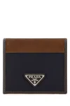 Prada Men Two-tone Fabric And Suede Wallet In Multicolor