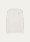 Prada Men's V-neck Cashmere Sweater In Bianco