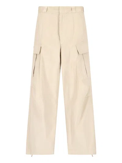 Prada Velvet Cargo Pants In Cream