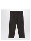 Prada Vintage-effect Brown Cotton Trousers Men In Brown