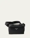 Prada Men's Vitello Daino Leather Crossbody Bag In F0002 Nero
