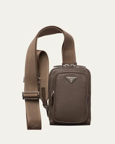Prada Leather Smartphone Case In Brown