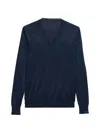 Prada Pullover Aus Baumwolle Mit V-ausschnitt In Blue