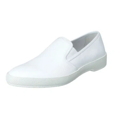 Pre-owned Prada Men's White Leather Loafers Slip On Shoes Sz 8 8.5 9 9.5 10 10.5