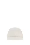Prada White Textured Baseball Hat In White