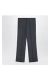 Prada Wide Grey Mohair And Silk Trousers Men