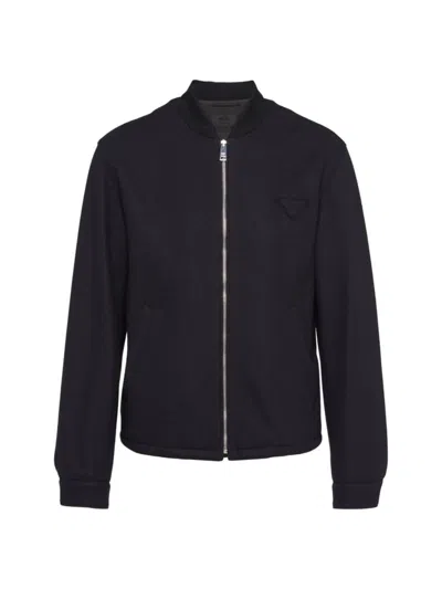 Prada Men's Wool And Cashmere Blouson Jacket In Black