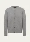 PRADA MEN'S WOOL AND CASHMERE BUTTON-FRONT CARDIGAN