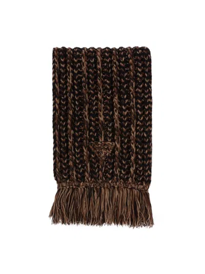 Prada Men's Wool And Cashmere Scarf In Brown