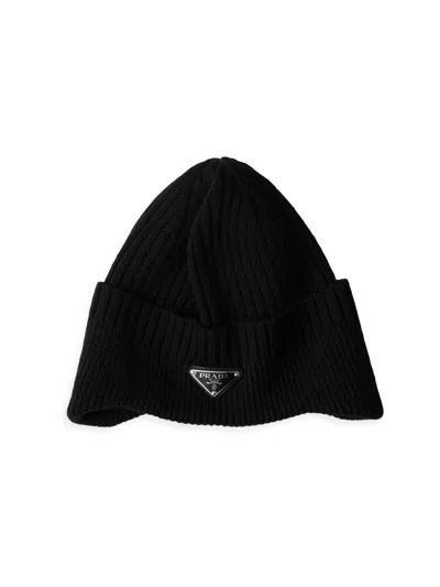 Prada Men's Wool Beanie In Black