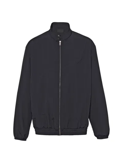 Prada Men's Wool Blend Blouson Jacket In Black