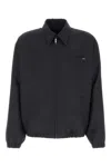 Prada Wool Blend Bomber Jacket Elasticated Cuffs In Blue