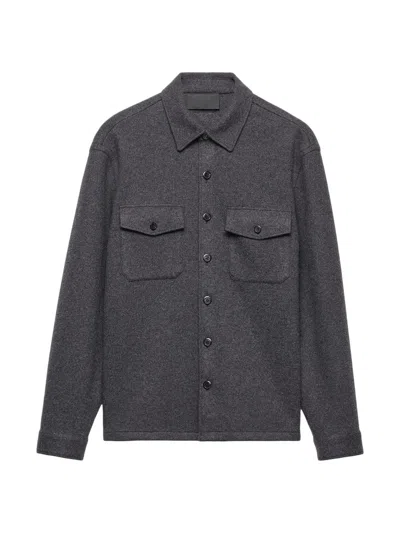 PRADA MEN'S WOOL BLEND SHIRT