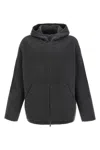 Prada Schurwollmantel Mit Reissverschluss In Gray