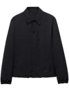 Prada Relaxed-fit Black Coat With Classic Button-up Design In Black