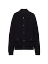 Prada Wool Cardigan In Blue