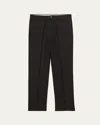 Prada Men's Wool Fleece Straight Flat-front Pants In Black