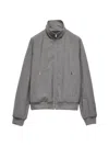 Prada Tailored Grey Coat With High Collar In Gray