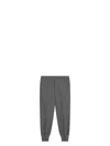 Prada Mens Grey Logo-embroidered Tapered-leg Wool Jogging Bottoms