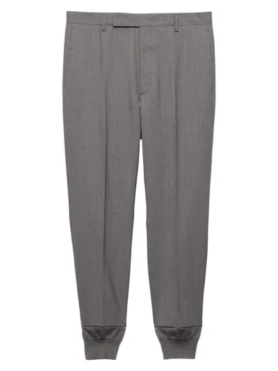 Prada Men's Wool Joggers In Gray