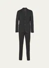 Prada Single-breasted Suit In Nero