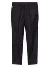 Prada Triangle-logo Wool Trousers In Black