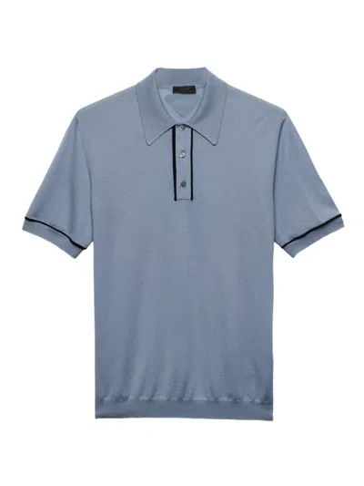 Prada Wool Polo Shirt In Blue