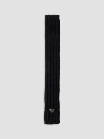 Prada Men's Wool Scarf In Black