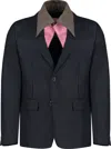 Prada Men's Wool Single-breasted Jacket In Blue