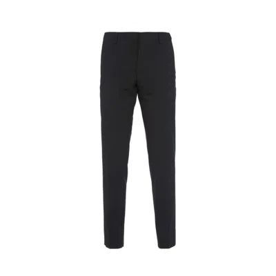 Prada Light Stretch Wool Pants In Black