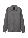 Prada Gray Overshirt With Zip In Gray
