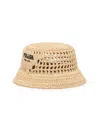 Prada Men's Woven Fabric Bucket Hat In Beige