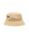 Prada Men's Woven Fabric Bucket Hat In Gold