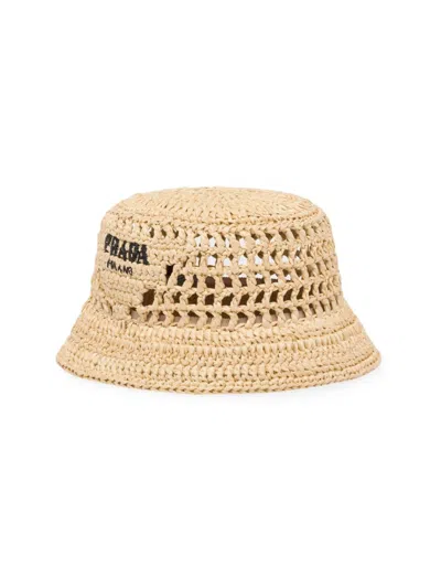 Prada Men's Woven Fabric Bucket Hat In Gold